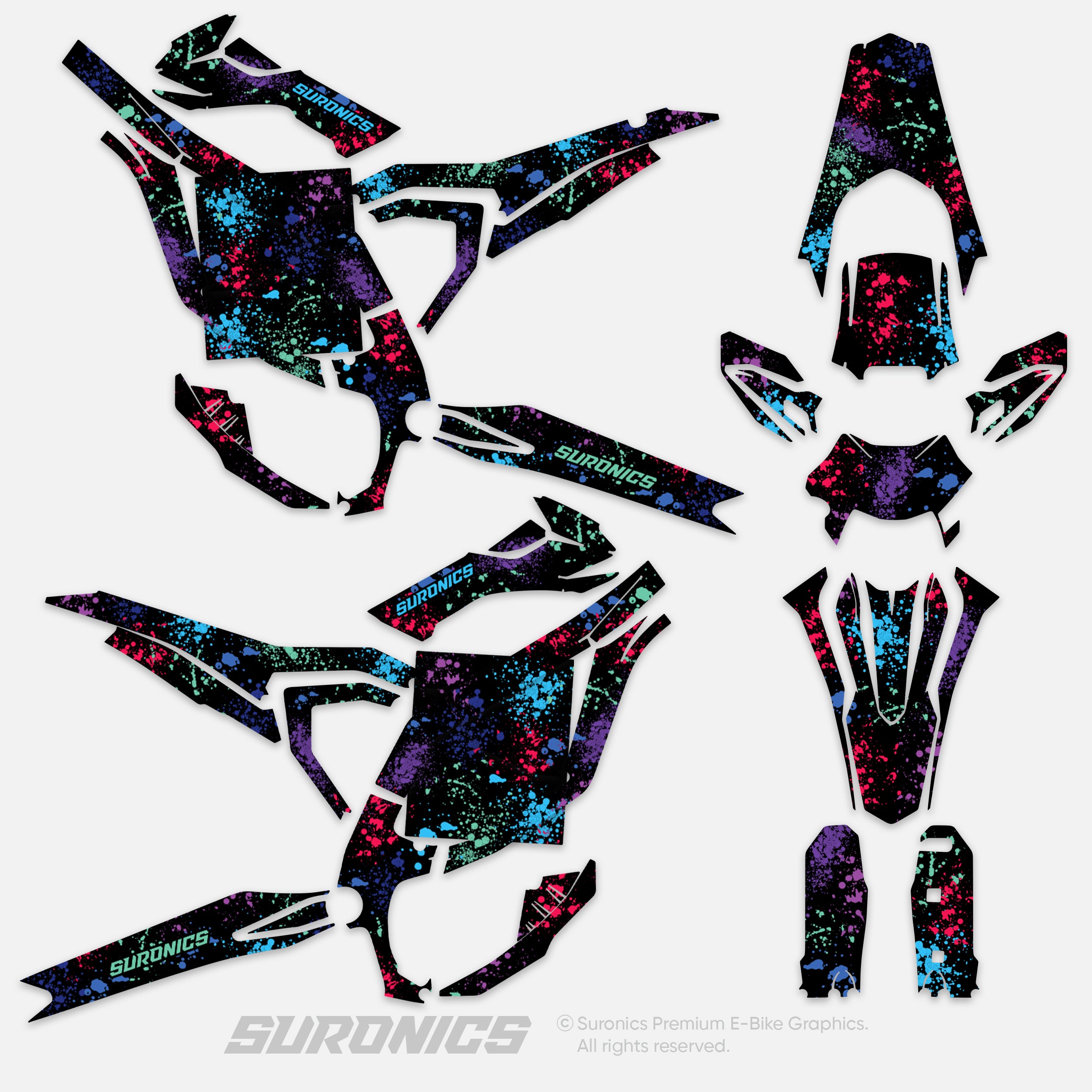 SPLATTER MULTICOLOR Surron Ultra Bee Graphics kit