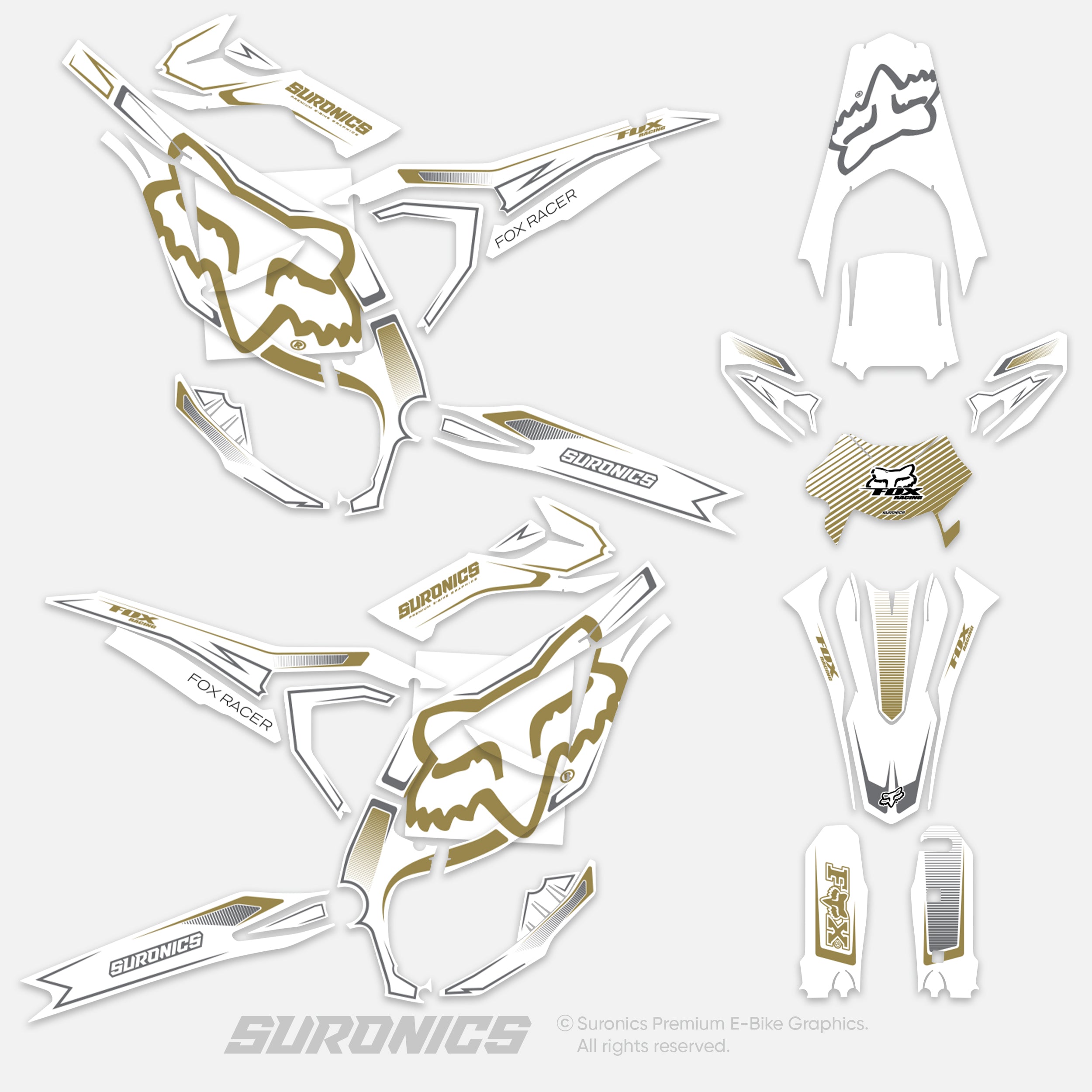 FOX RACER WHITE SANDER Surron Ultra Bee Graphics kit