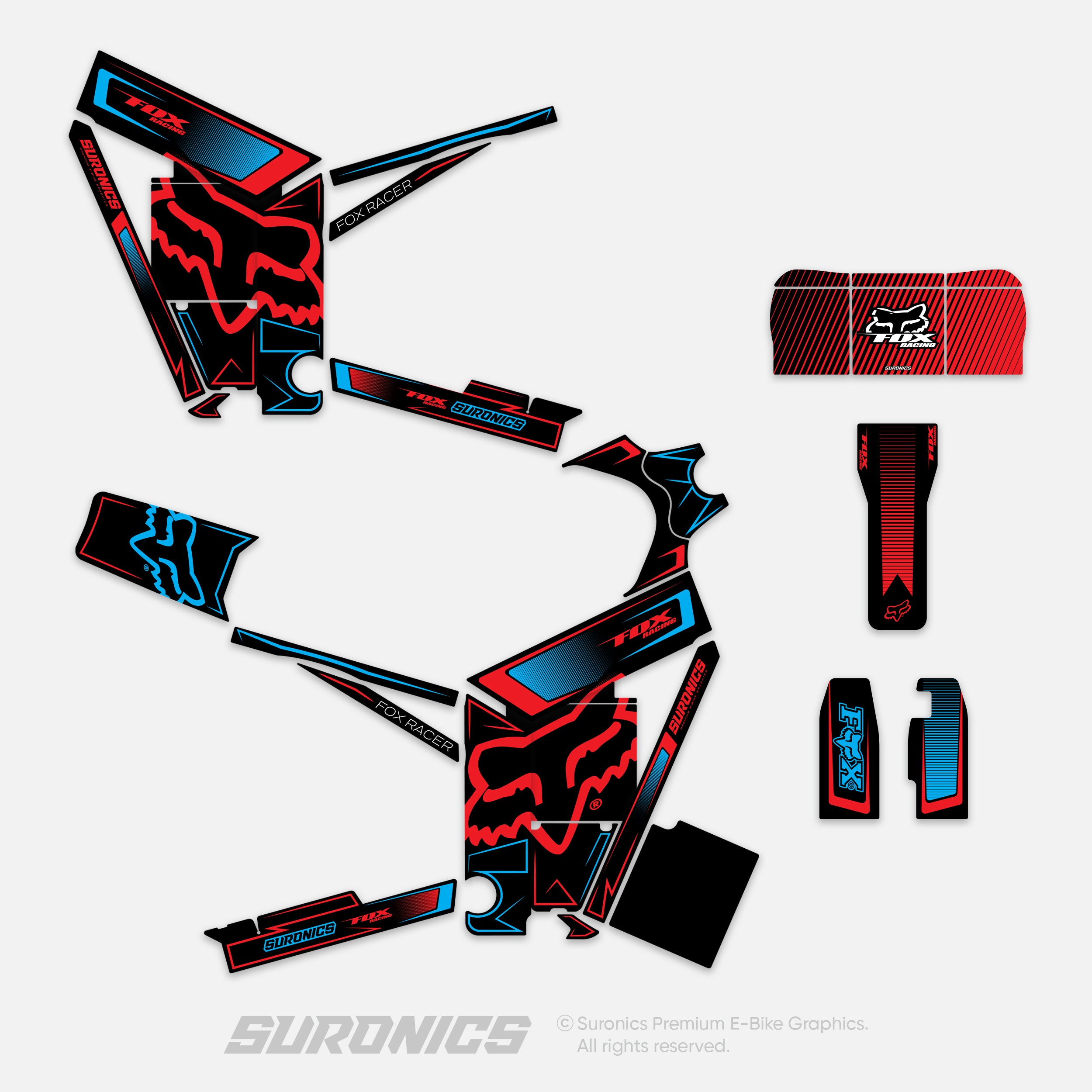 FOX RACER BLACK RED Tuttio Soleil 01 Graphics kit