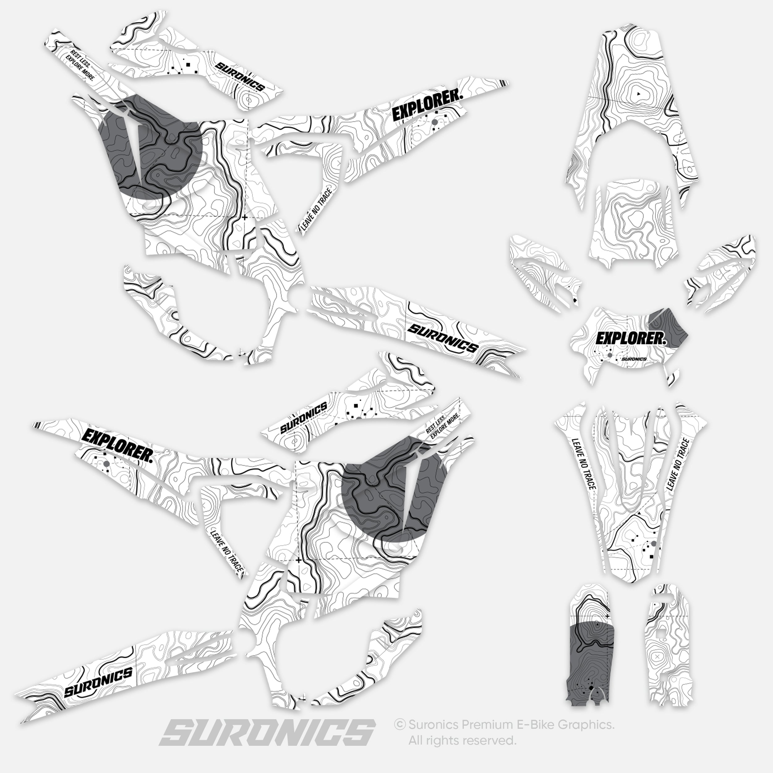 EXPLORER WHITE GREY Surron Ultra Bee Graphics kit