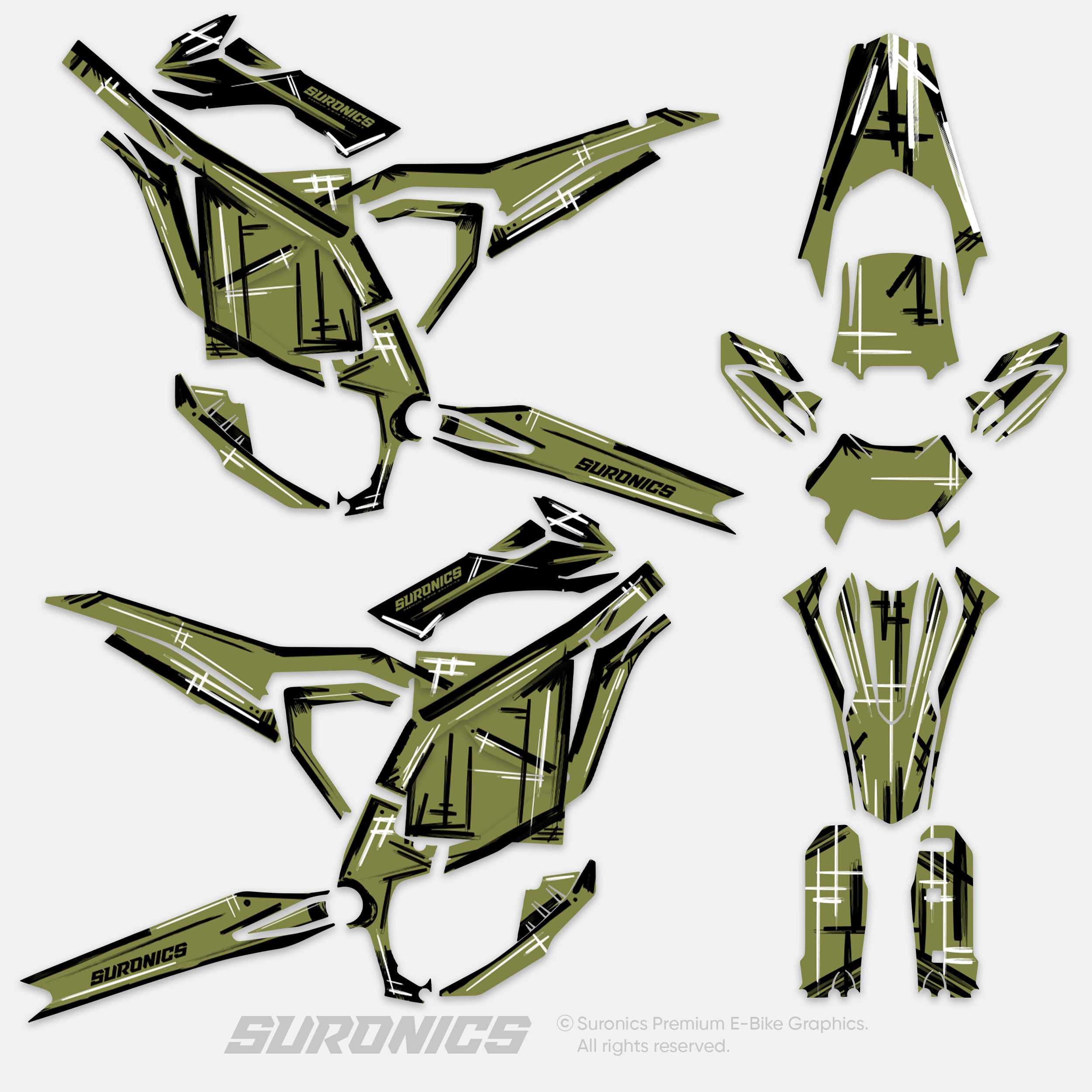 MARKER OLIVE Surron Ultra Bee Graphics kit