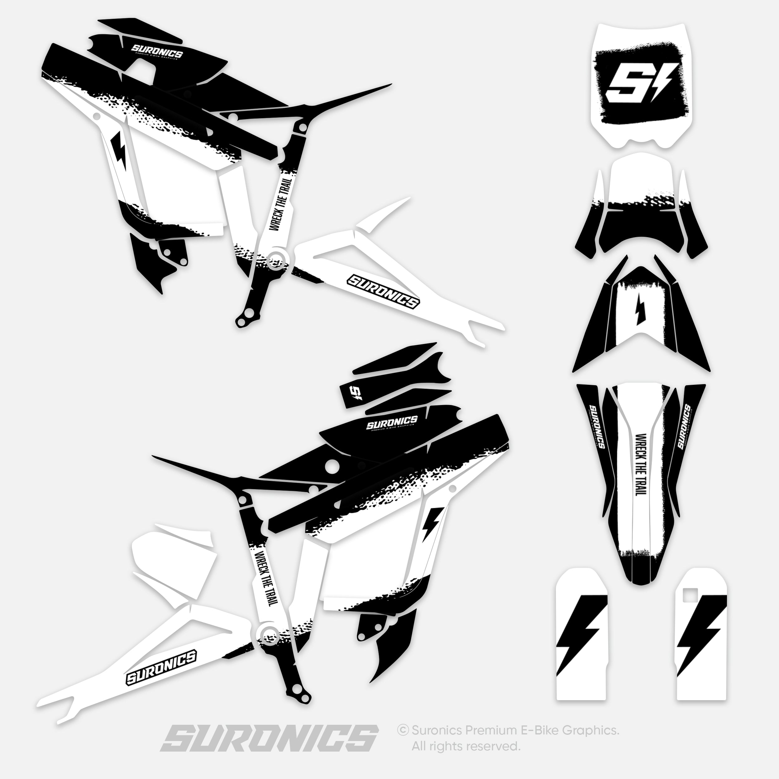 HALF BLACK WHITE Talaria Sting MX3 MX4 Graphics kit