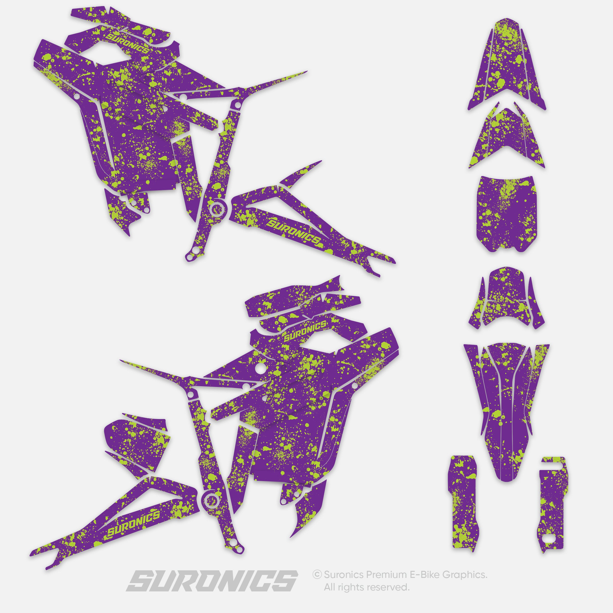SPLATTER PURPLE GREEN Talaria Sting MX5 PRO Graphics kit