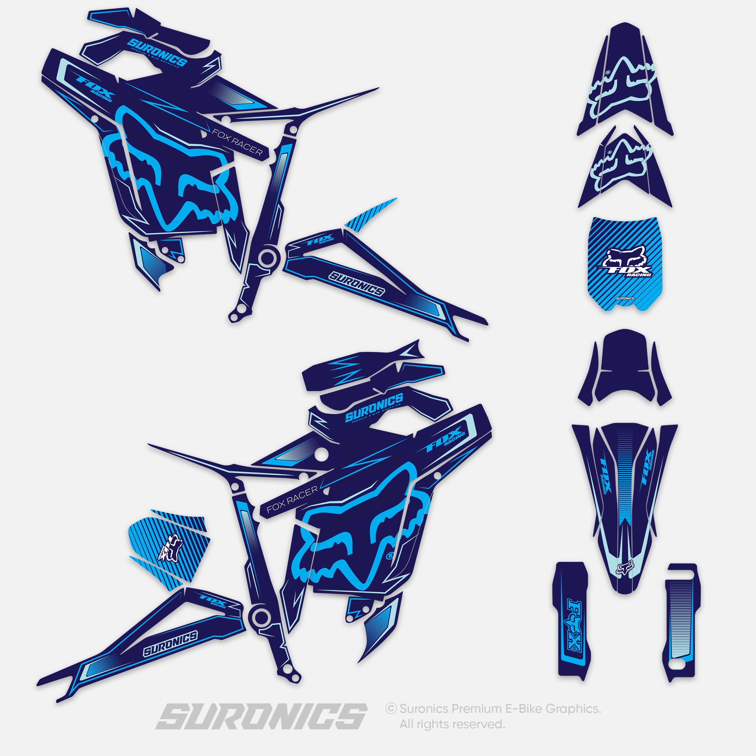 FOX RACER NAVY CYAN Talaria Sting MX5 PRO Graphics kit