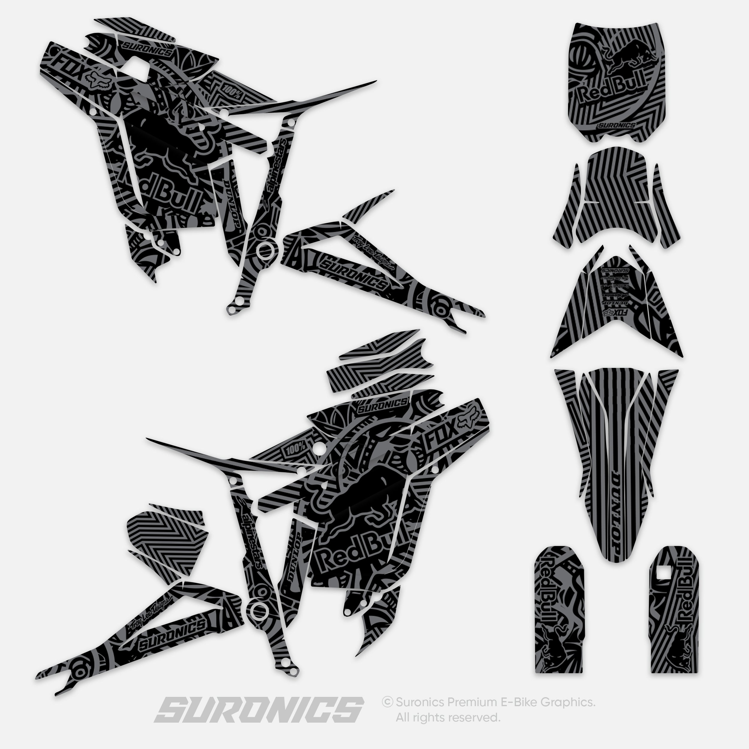 RACE ART BLACK GREY Talaria Sting MX3 MX4 Graphics kit