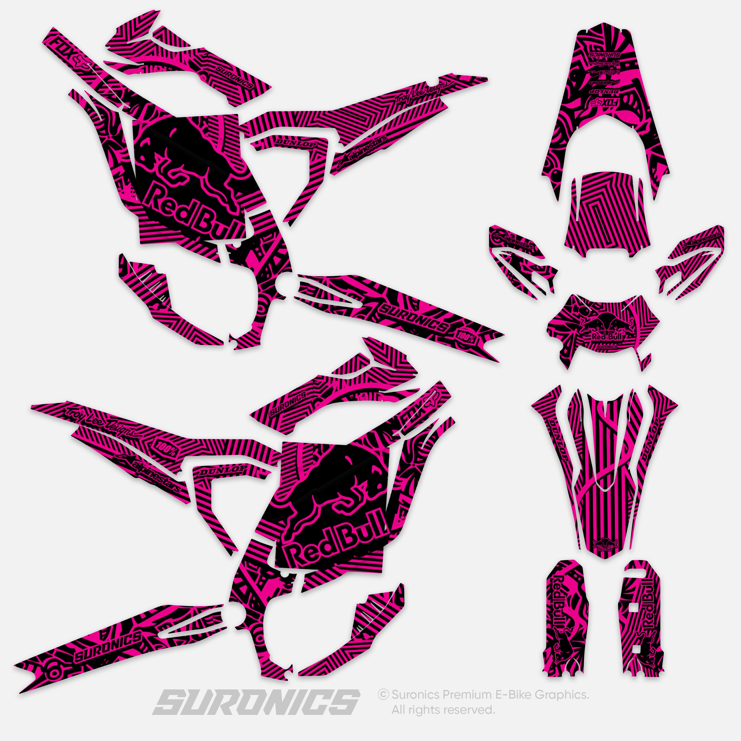 RACE ART BLACK MAGENTA Surron Ultra Bee Graphics kit