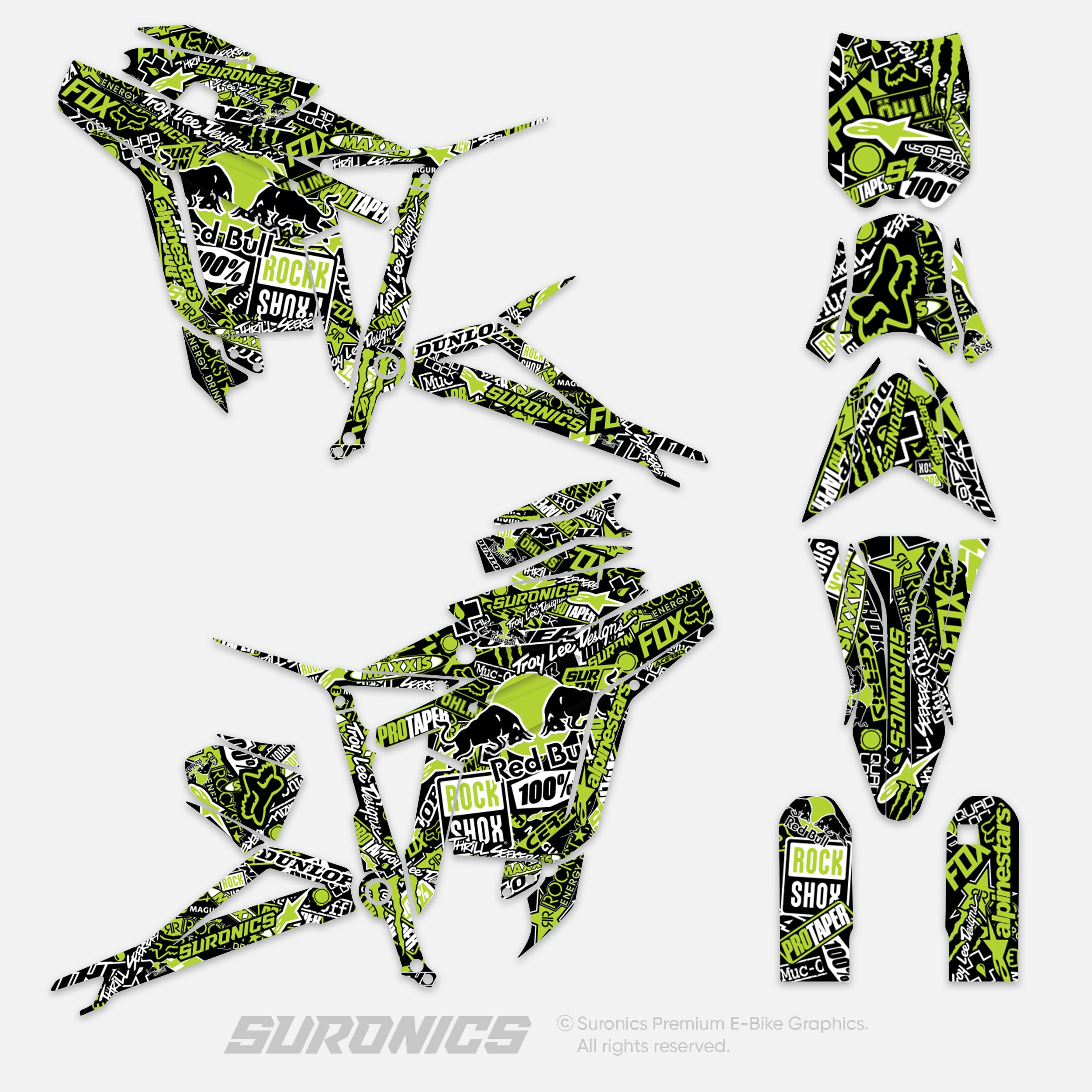 STICKY BLACK GREEN Talaria Sting MX3 MX4 Graphics kit