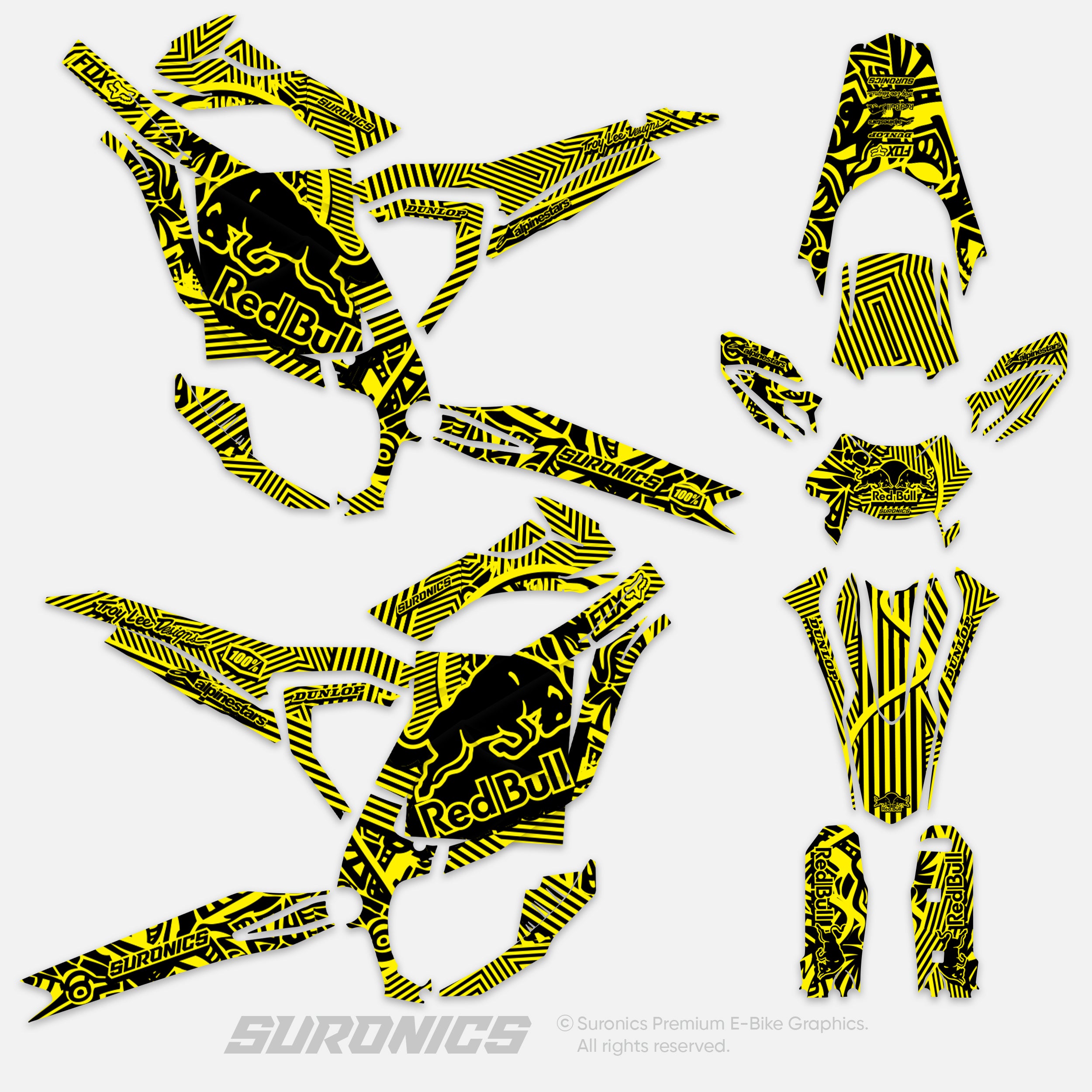 RACE ART BLACK YELLOW Surron Ultra Bee Graphics kit