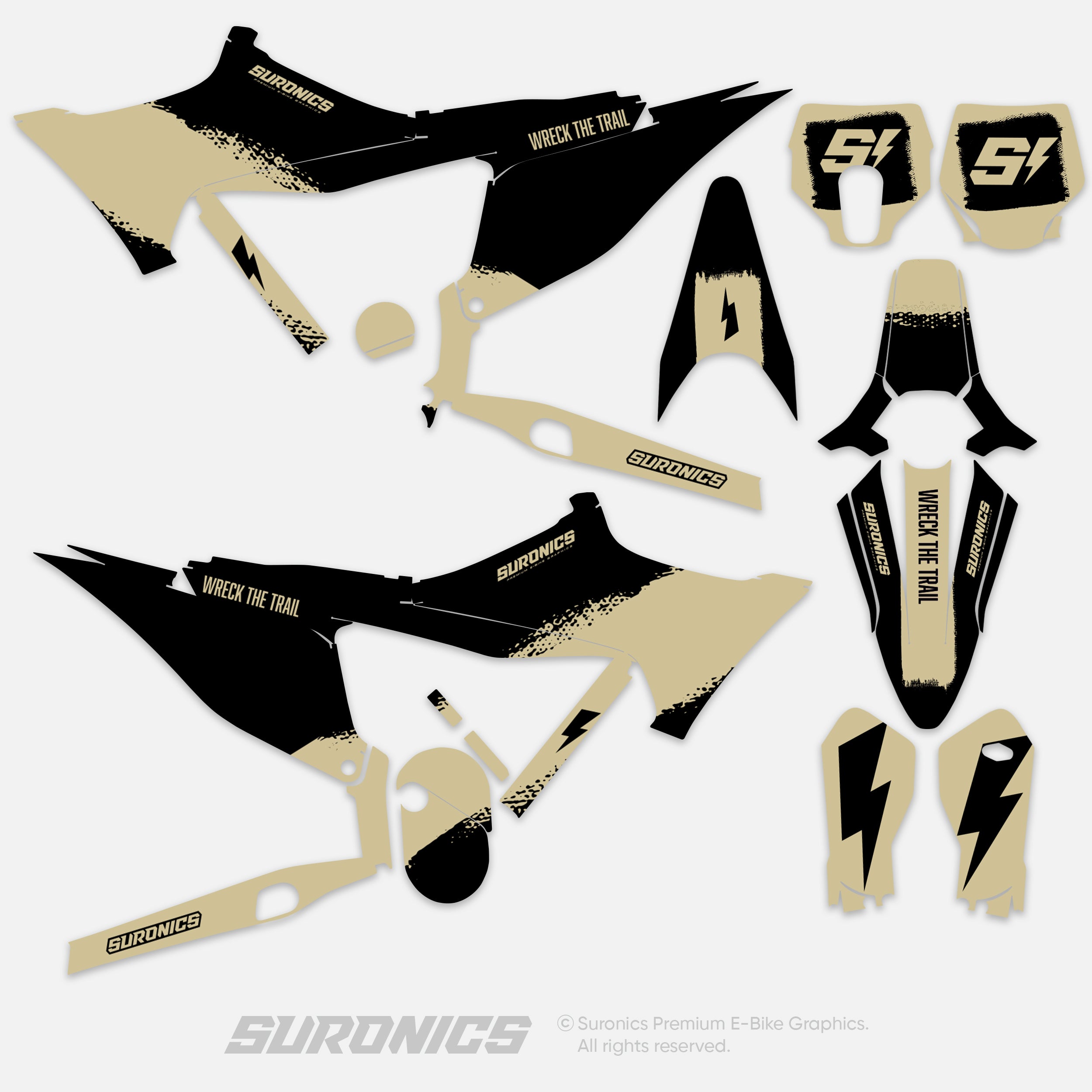HALF BLACK SAND Stark Varg Graphics kit