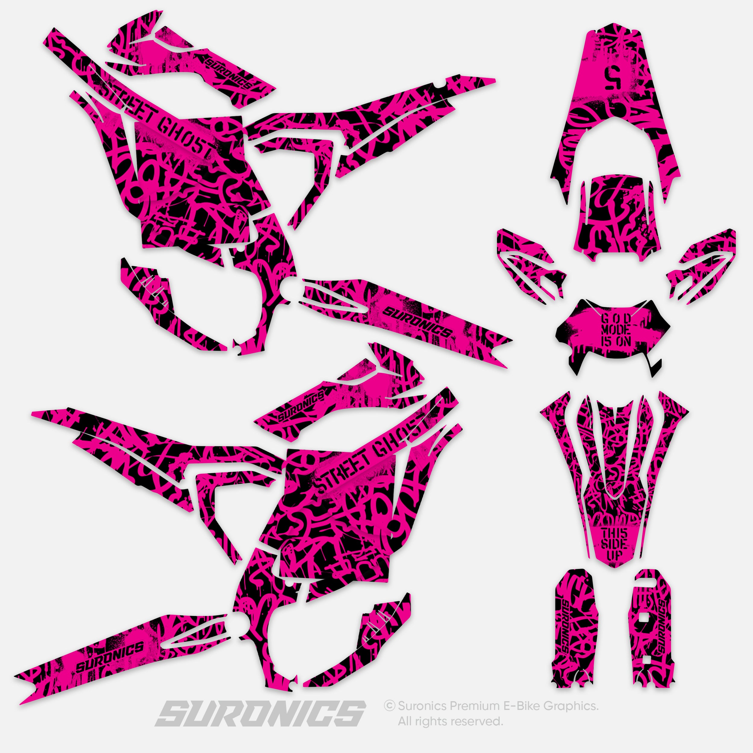 STREET GHOST BLACK MAGENTA Surron Ultra Bee Graphics kit