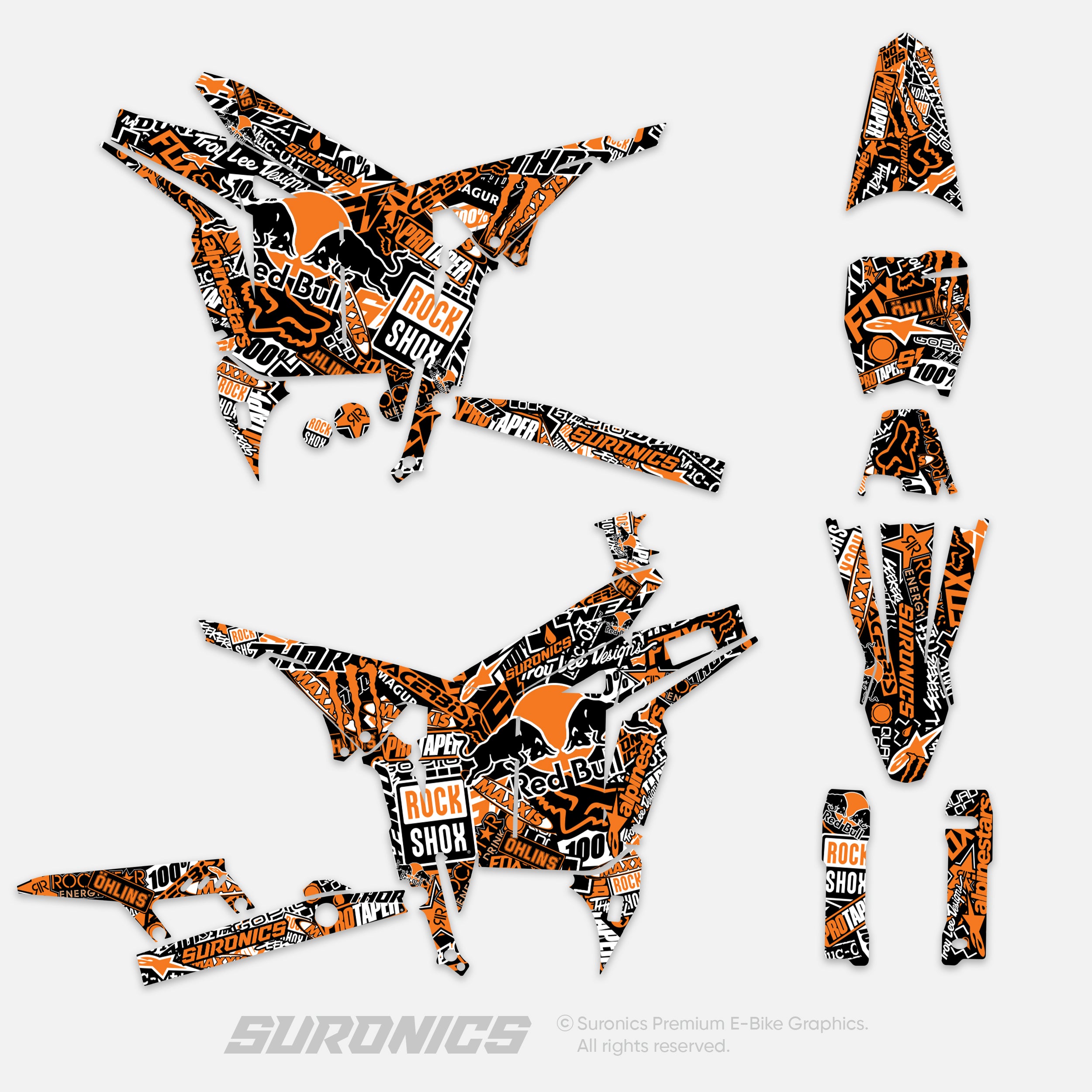 STICKY BLACK ORANGE Talaria Komodo Graphics kit