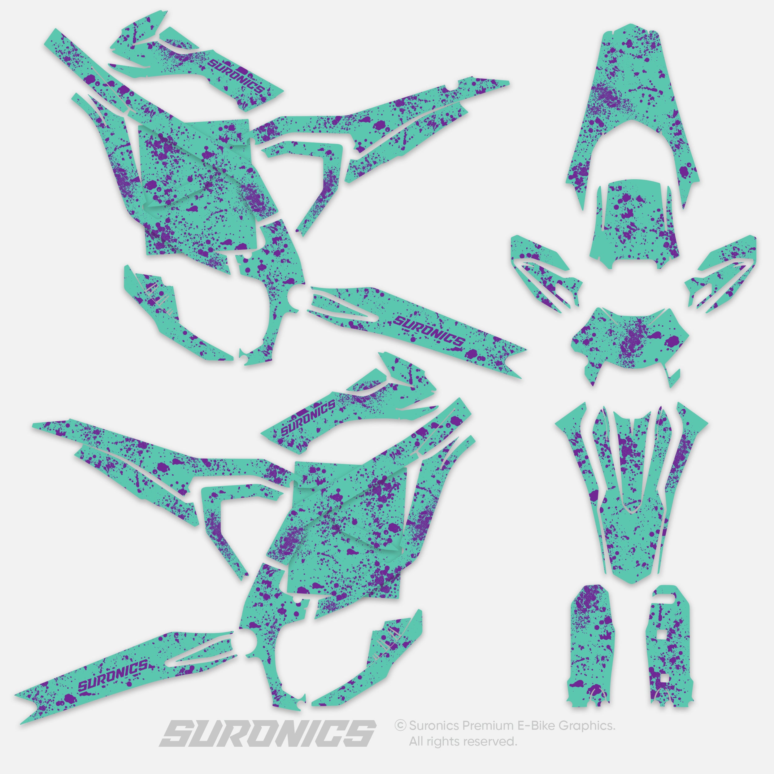 SPLATTER MINT PURPLE Surron Ultra Bee Graphics kit