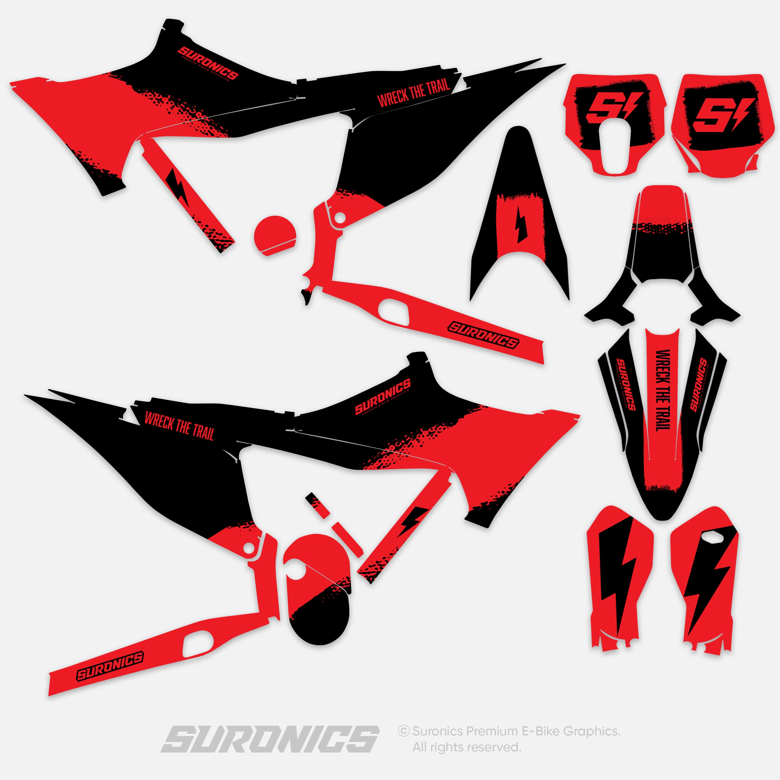 HALF BLACK RED Stark Varg Graphics kit