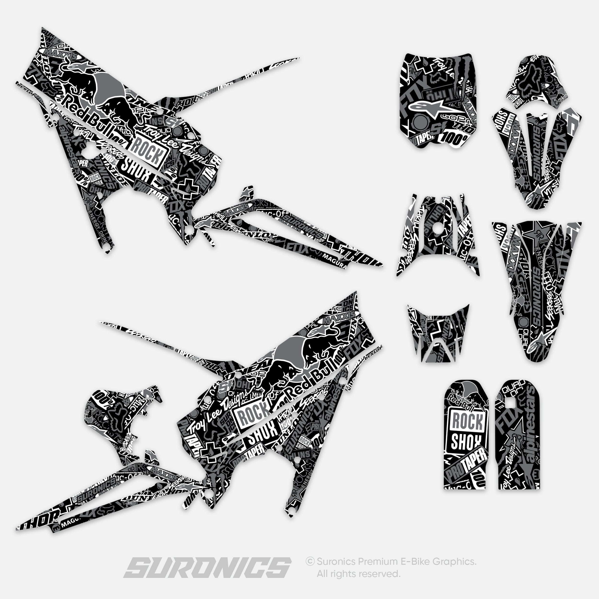 STICKY BLACK GREY Talaria XXX Graphics kit