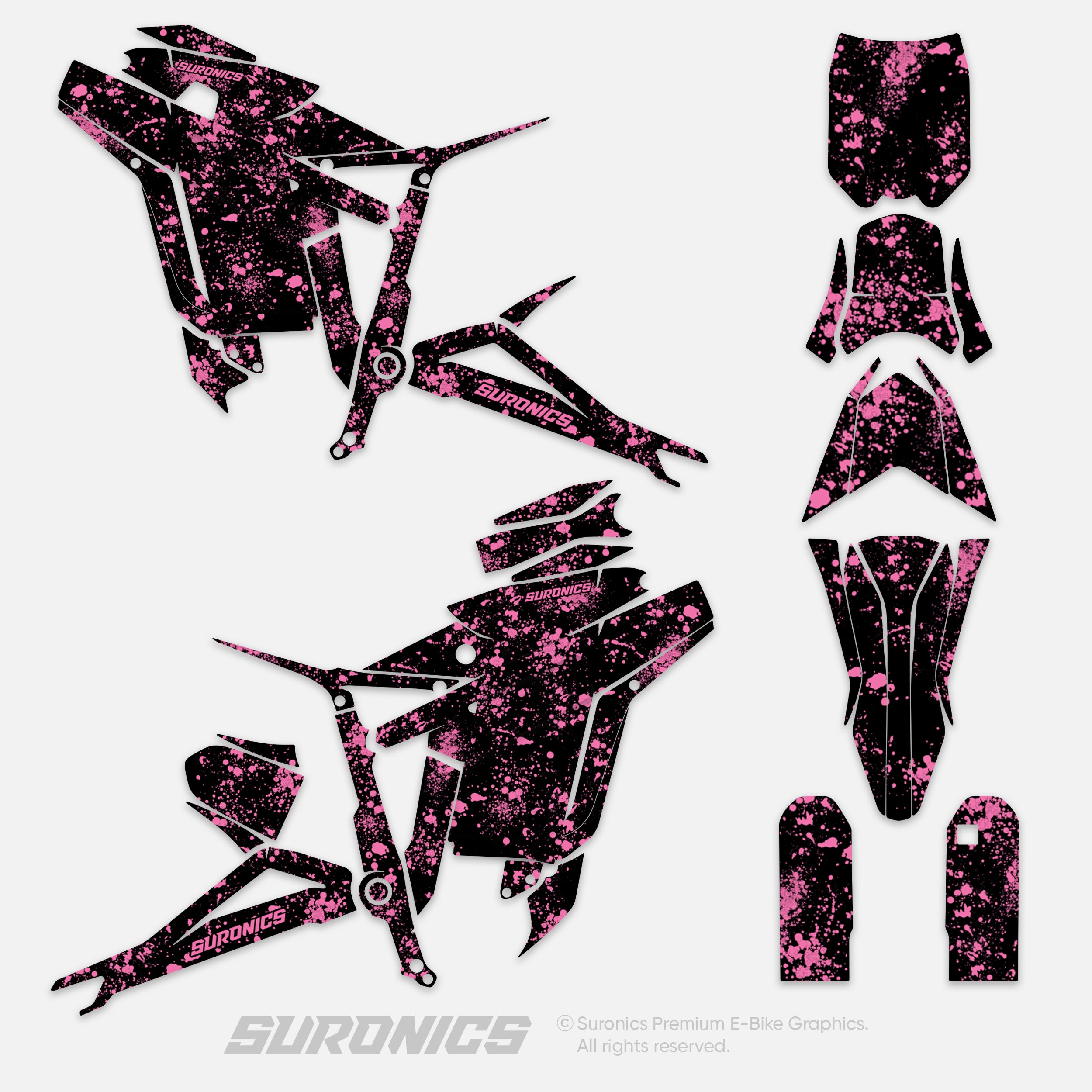 SPLATTER BLACK PINK Talaria Sting MX3 MX4 Graphics kit