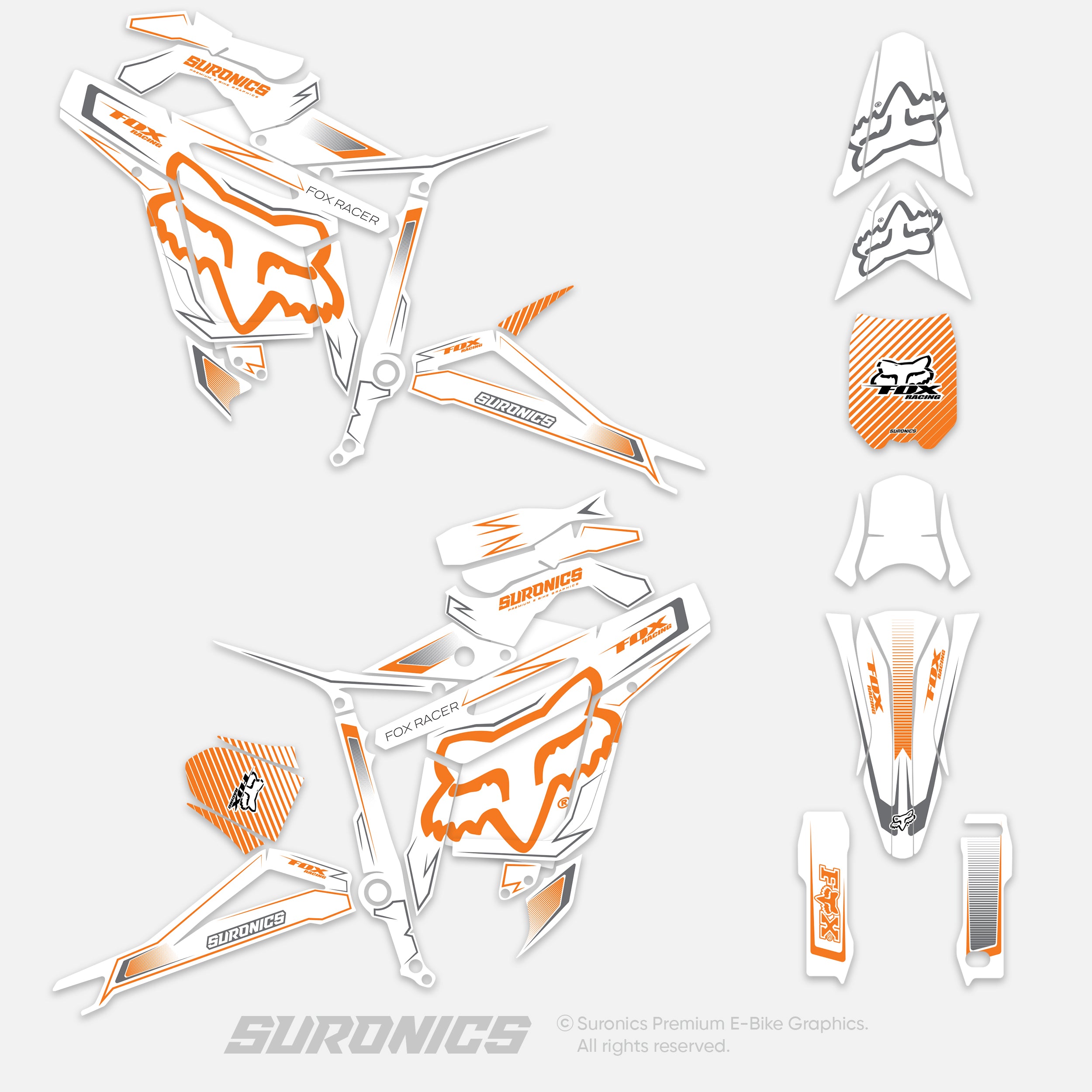 FOX RACER WHITE ORANGE Talaria Sting MX5 PRO Graphics kit