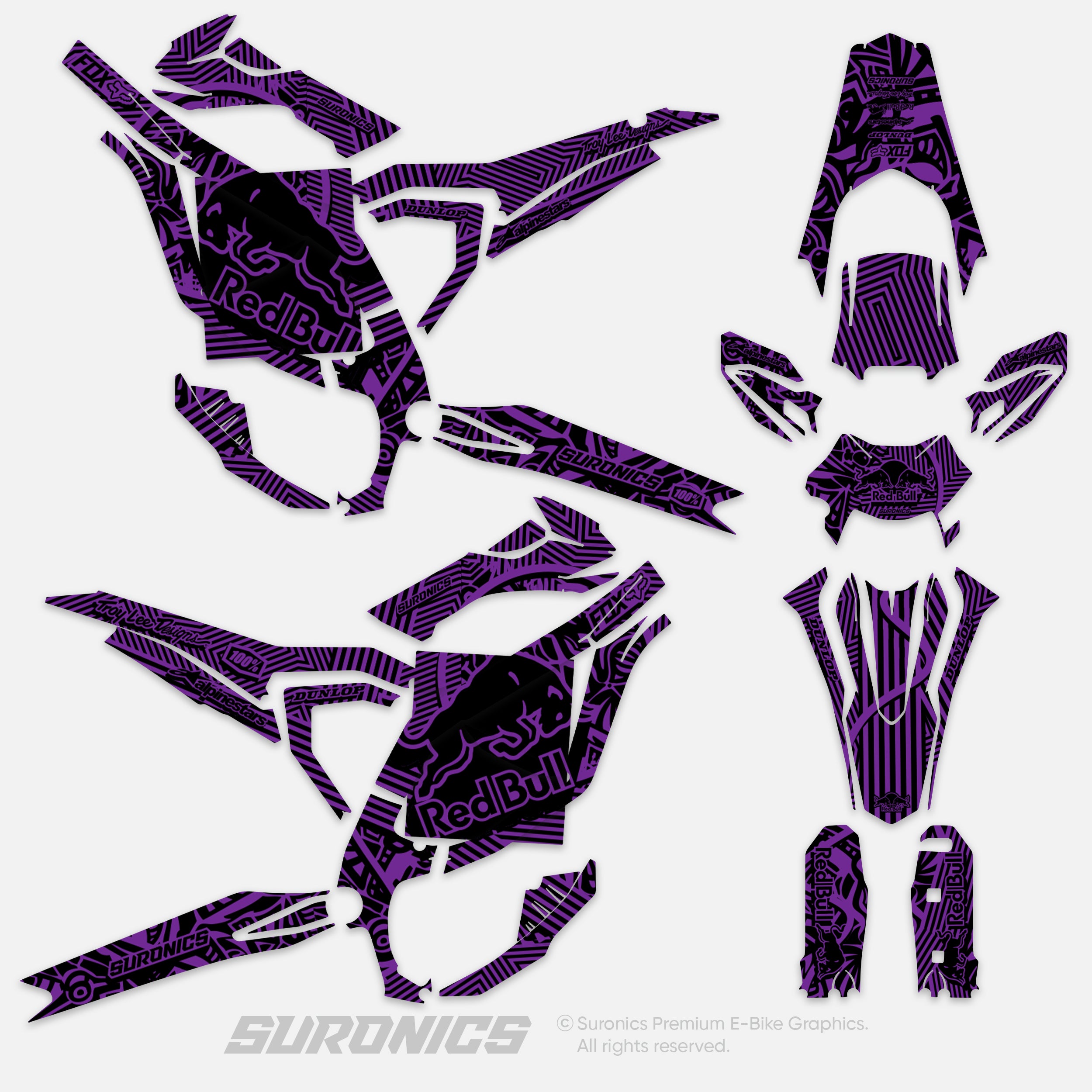 RACE ART BLACK PURPLE Surron Ultra Bee Graphics kit