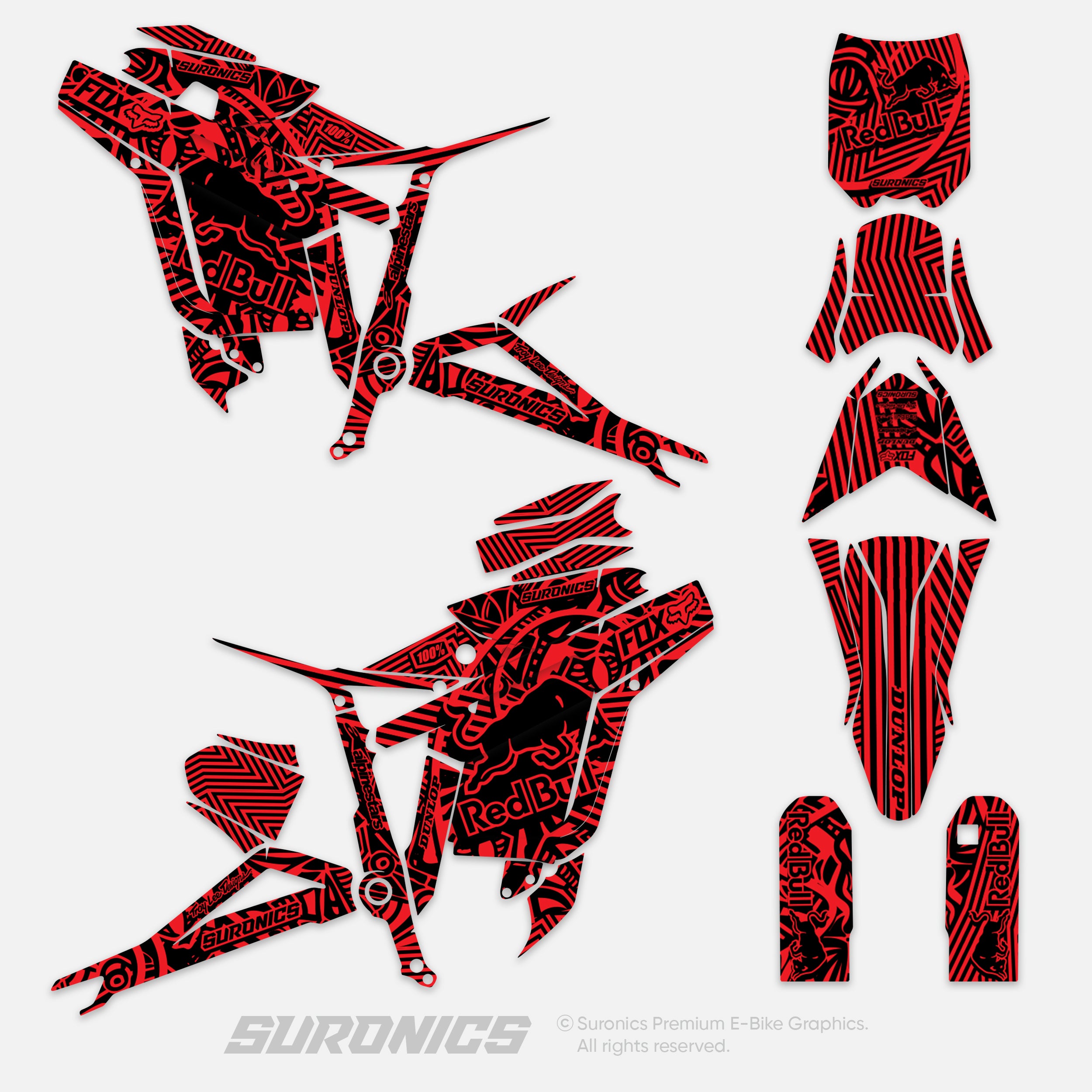 RACE ART BLACK RED Talaria Sting MX3 MX4 Graphics kit