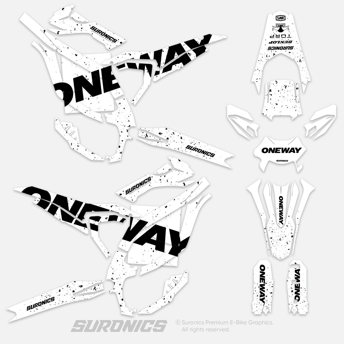 ONEWAY WHITE BLACK Surron Ultra Bee Graphics kit