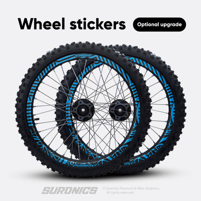 RACE ART BLACK CYAN Surron Light Bee Graphics kit