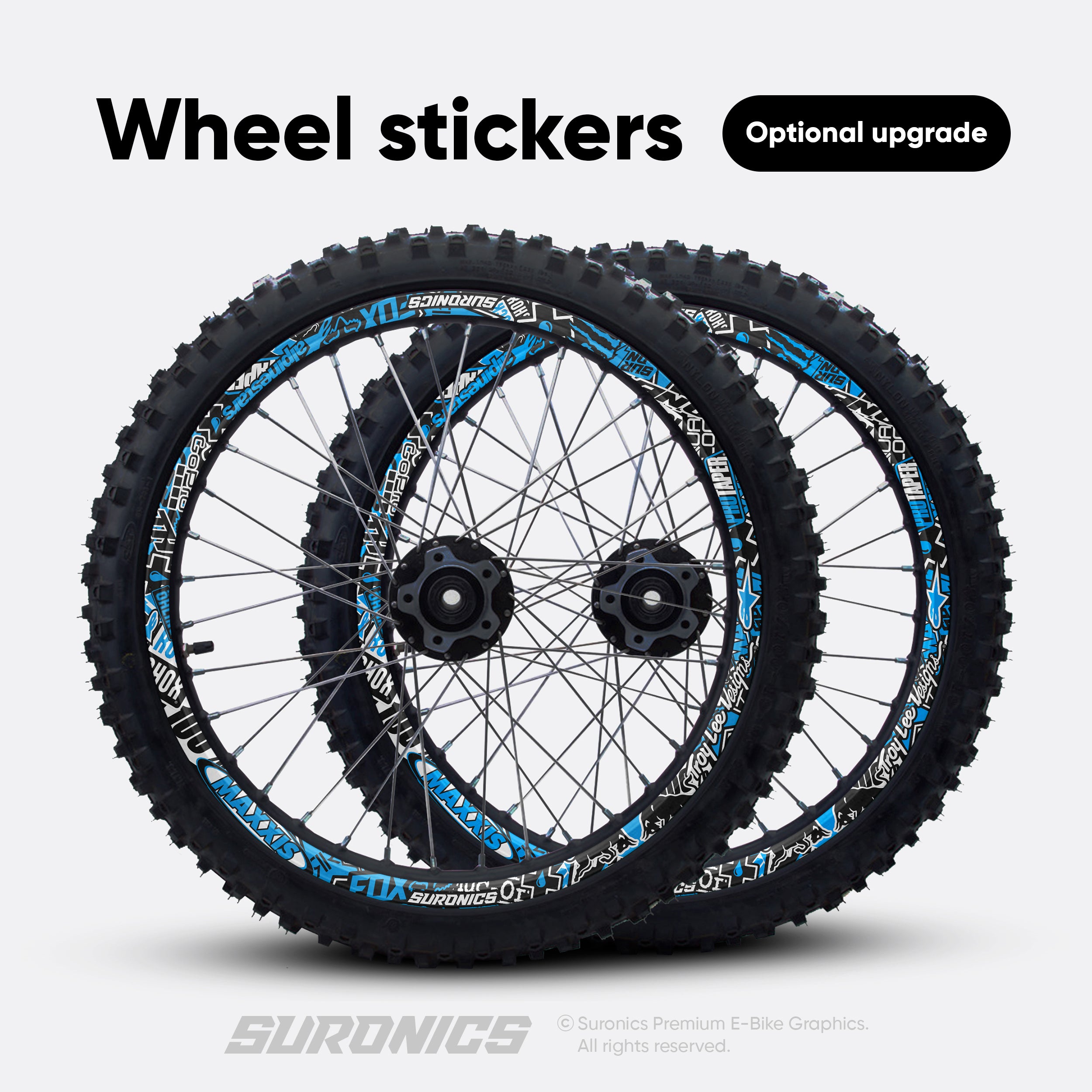 STICKY BLACK CYAN Surron Light Bee Graphics kit