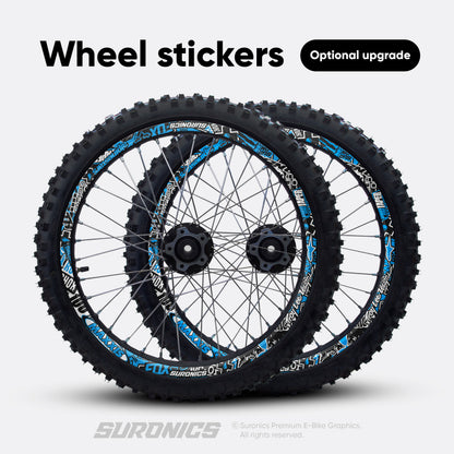 STICKY BLACK CYAN Surron Light Bee Graphics kit