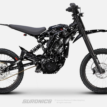 SPLATTER BLACK WHITE Eride Pro SS SR Graphics kit