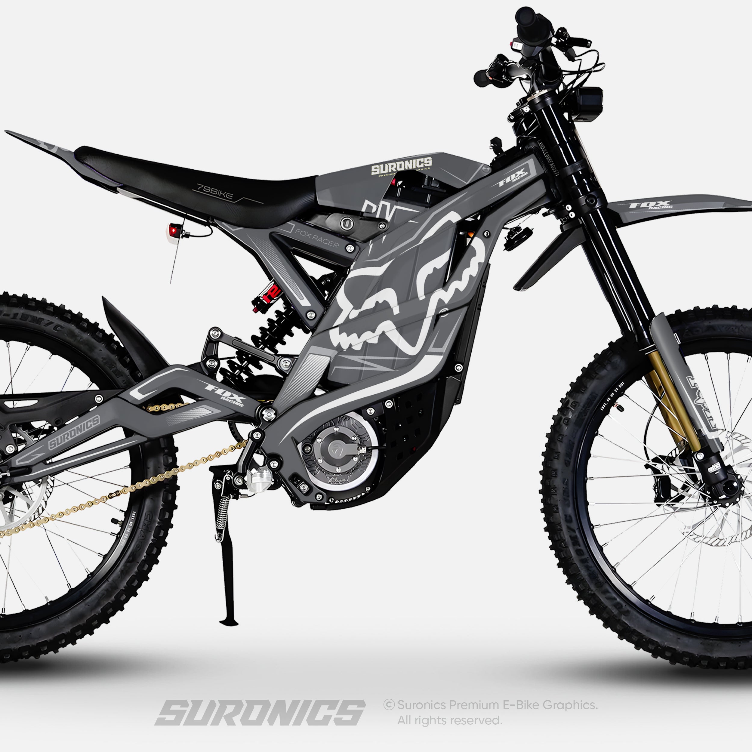 FOX RACER GREY WHITE 79Bike Falcon PRO / GT / M Graphics kit