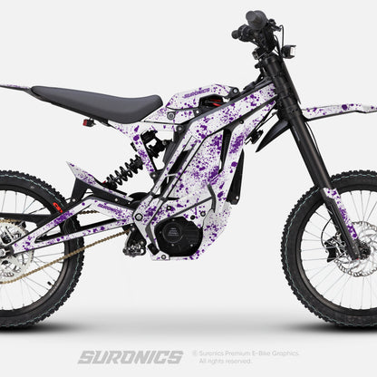 SPLATTER WHITE PURPLE Eride Pro SS SR Graphics kit