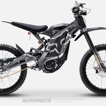 FOX RACER GREY WHITE Surron Light Bee Graphics kit