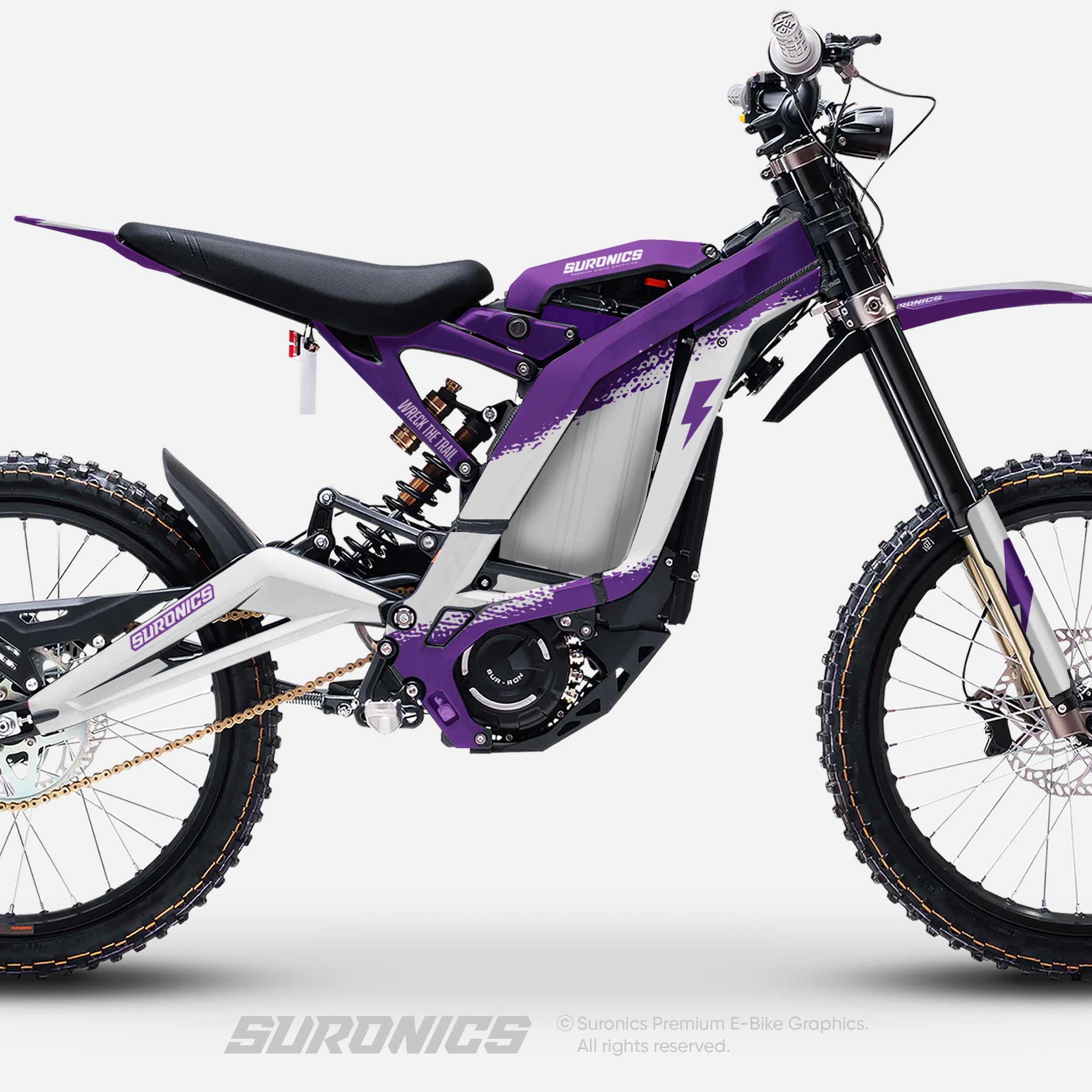 HALF WHITE PURPLE Surron Light Bee Graphics kit
