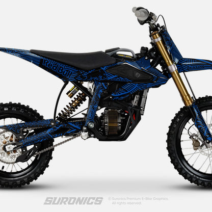 RACE ART BLACK BLUE Surron Hyper Bee Graphics kit