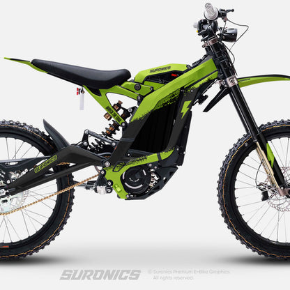 HALF BLACK GREEN Surron Light Bee Graphics kit