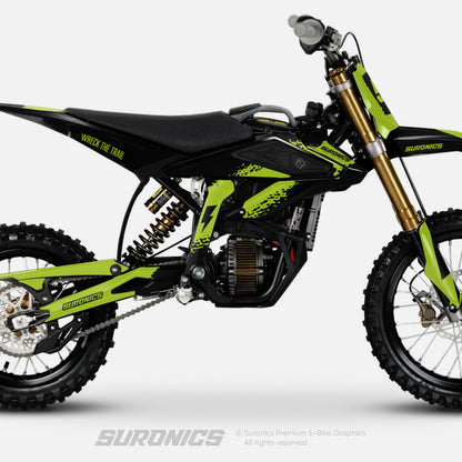HALF BLACK GREEN Surron Hyper Bee Graphics kit