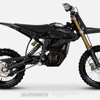 RACE ART BLACK GREY Surron Hyper Bee Graphics kit