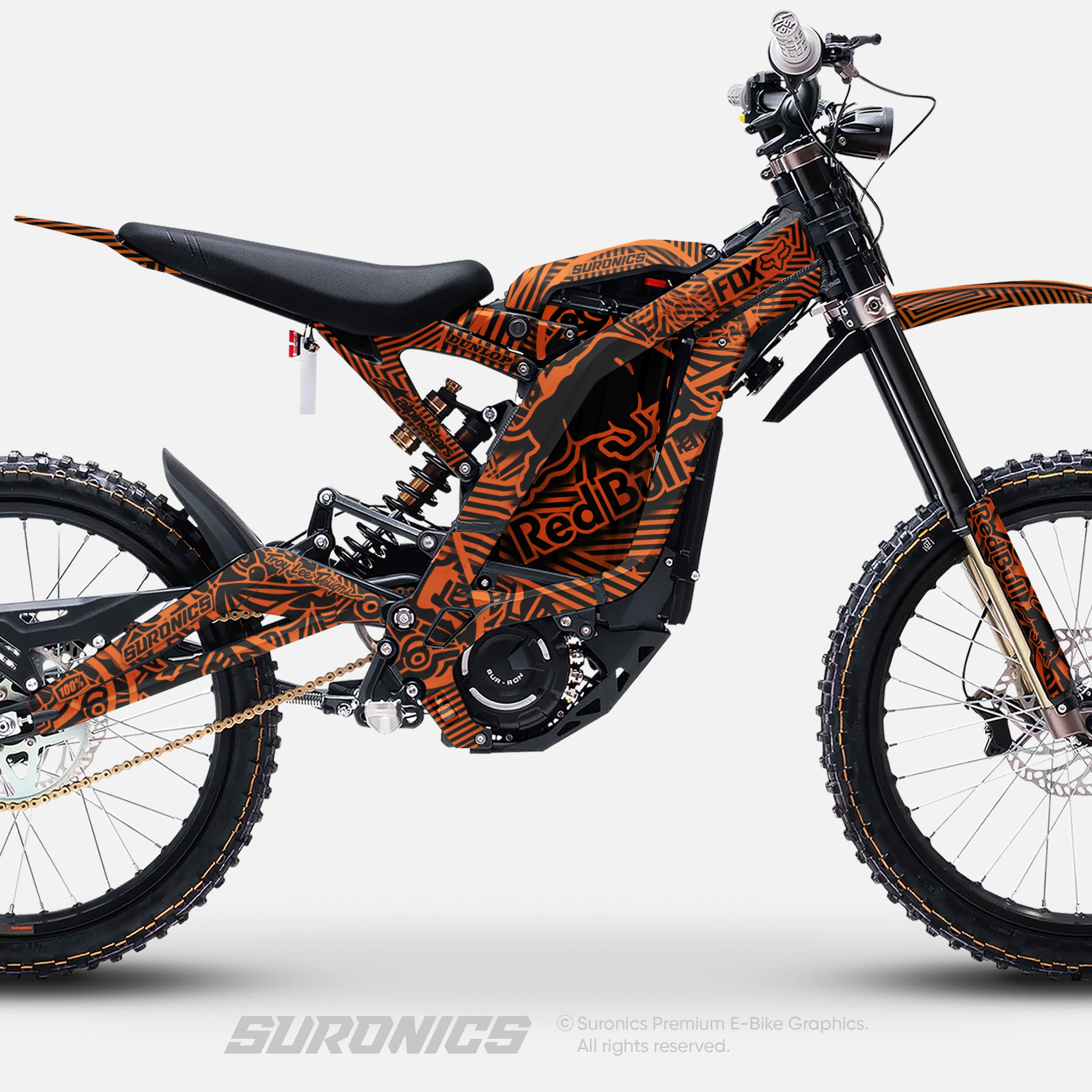 RACE ART BLACK ORANGE Surron Light Bee Graphics kit