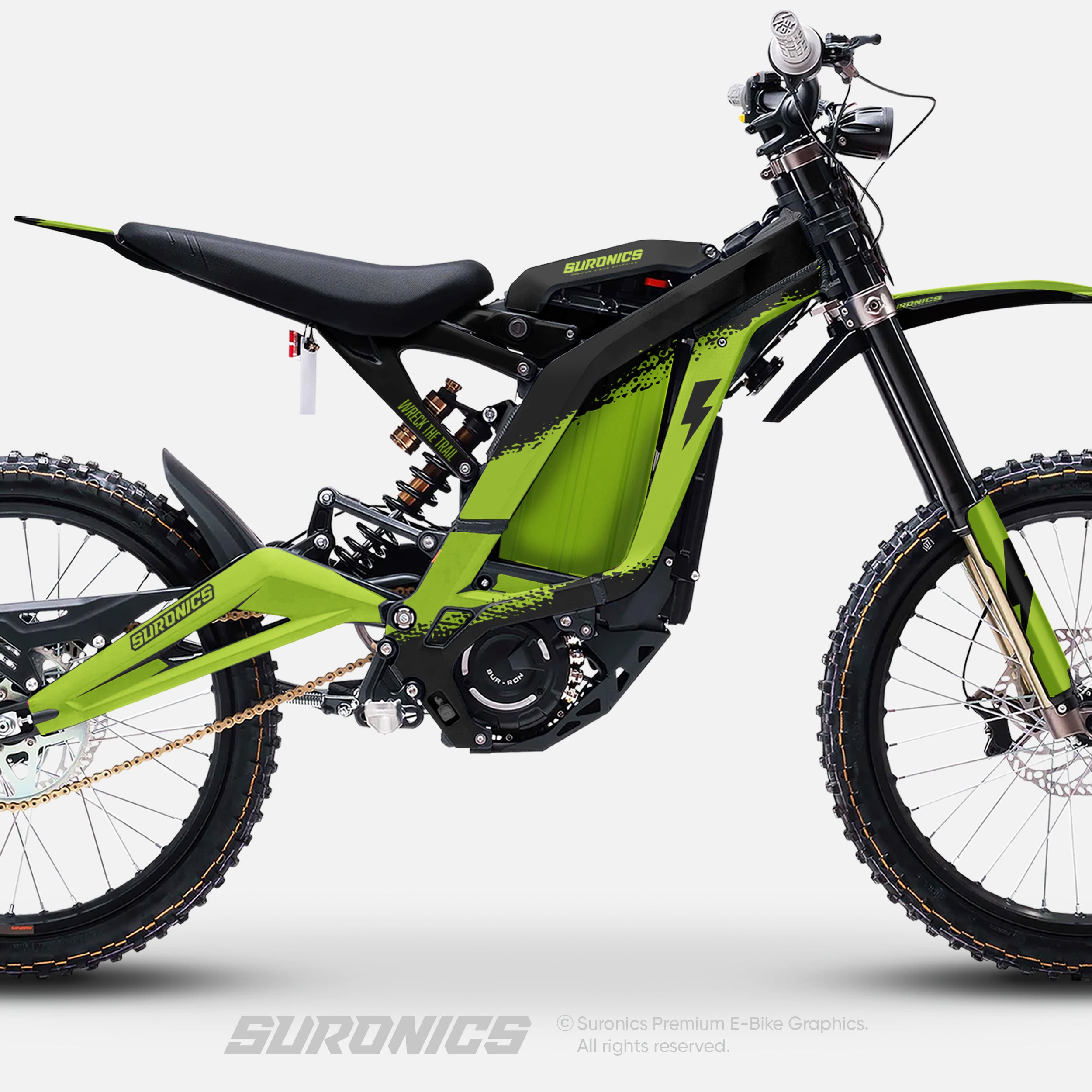 HALF GREEN BLACK Surron Light Bee Graphics kit