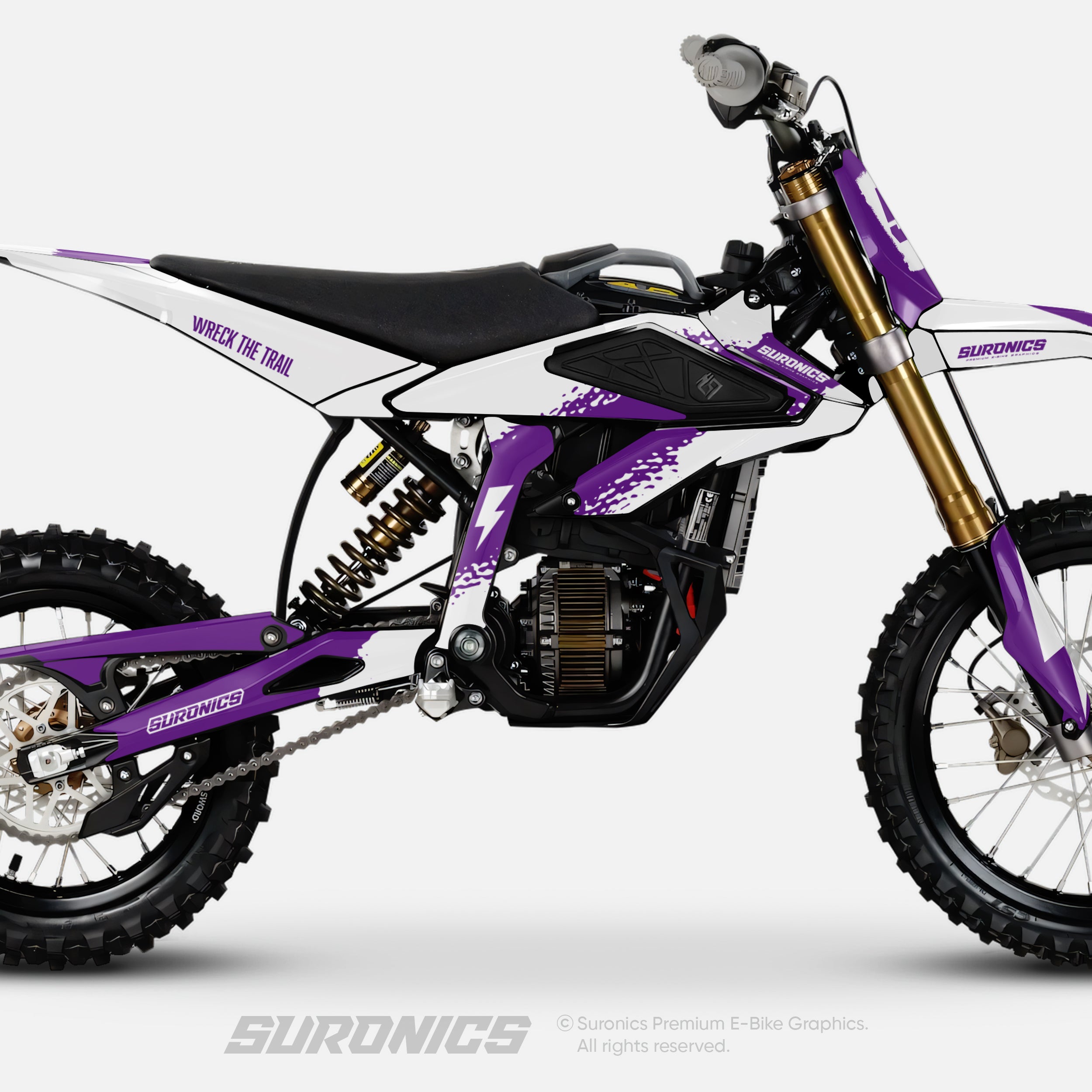 HALF WHITE PURPLE Surron Hyper Bee Graphics kit