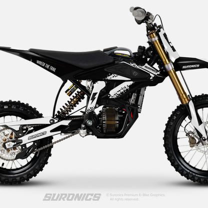 HALF BLACK WHITE Surron Hyper Bee Graphics kit