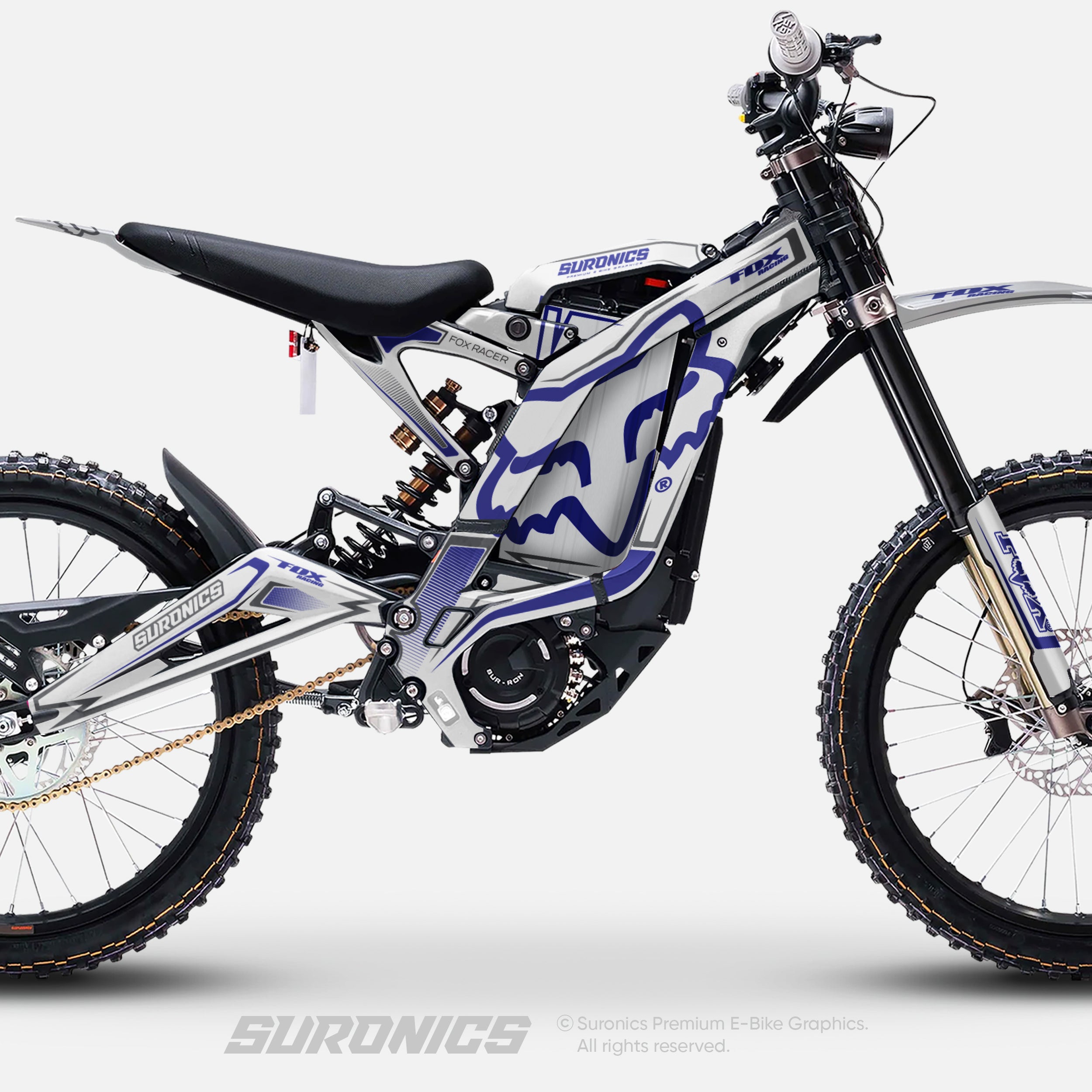 FOX RACER WHITE BLAUER Surron Light Bee Graphics kit