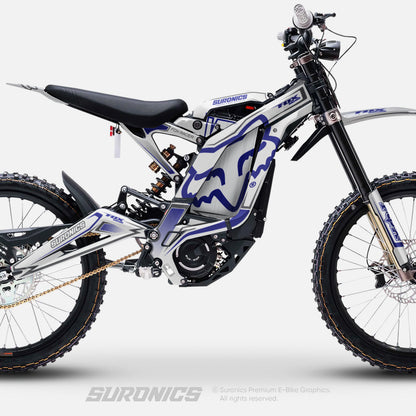 FOX RACER WHITE BLAUER Surron Light Bee Graphics kit