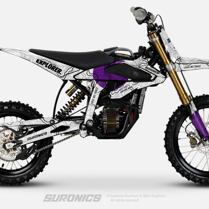 EXPLORER WHITE PURPLE Surron Hyper Bee Graphics kit