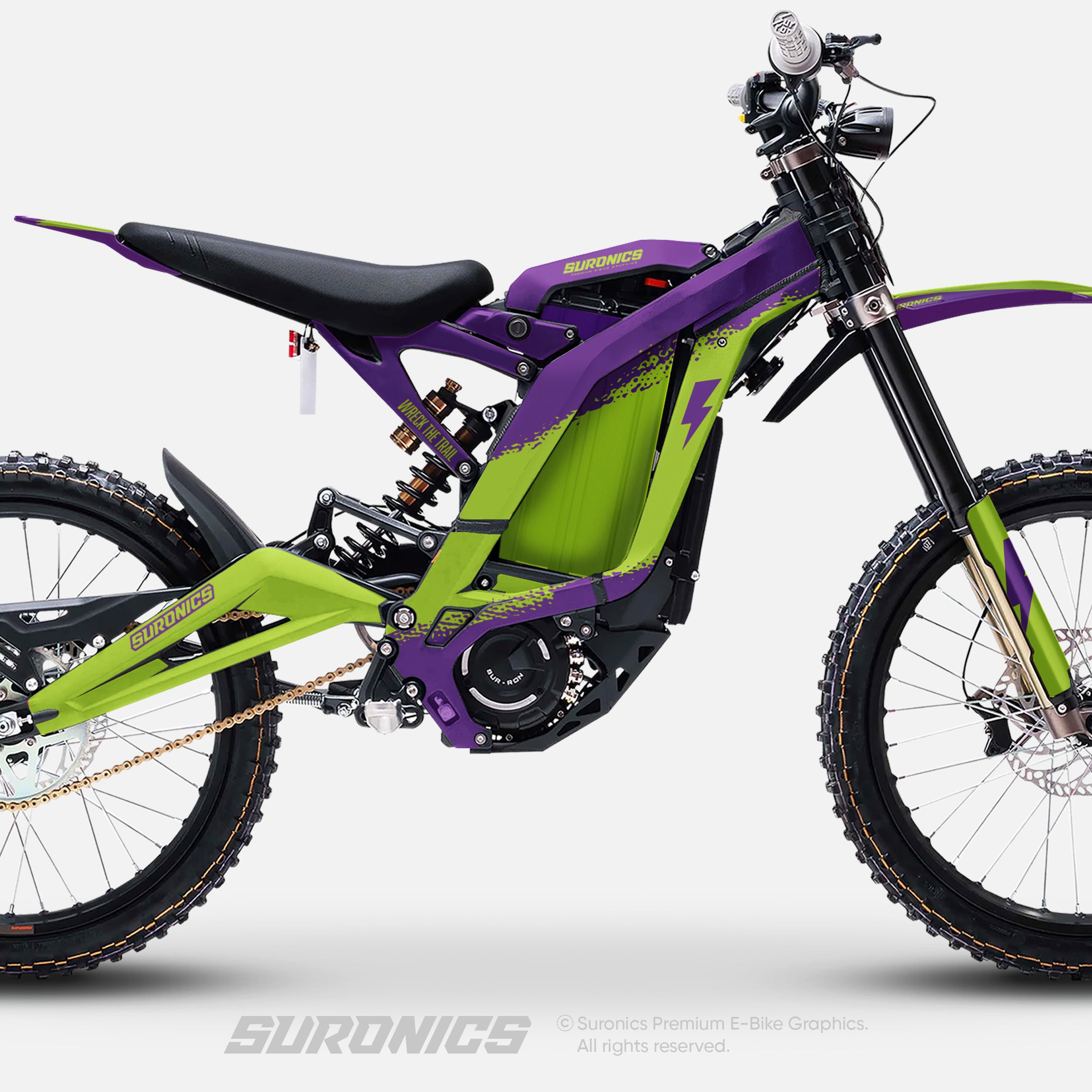 HALF GREEN PURPLE Surron Light Bee Graphics kit