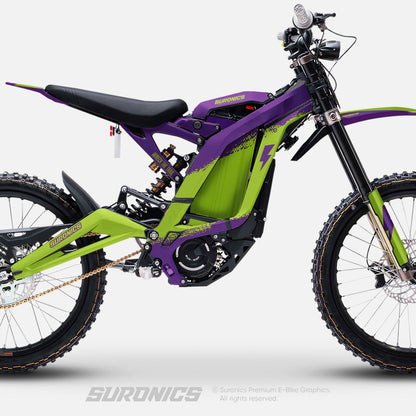 HALF GREEN PURPLE Surron Light Bee Graphics kit