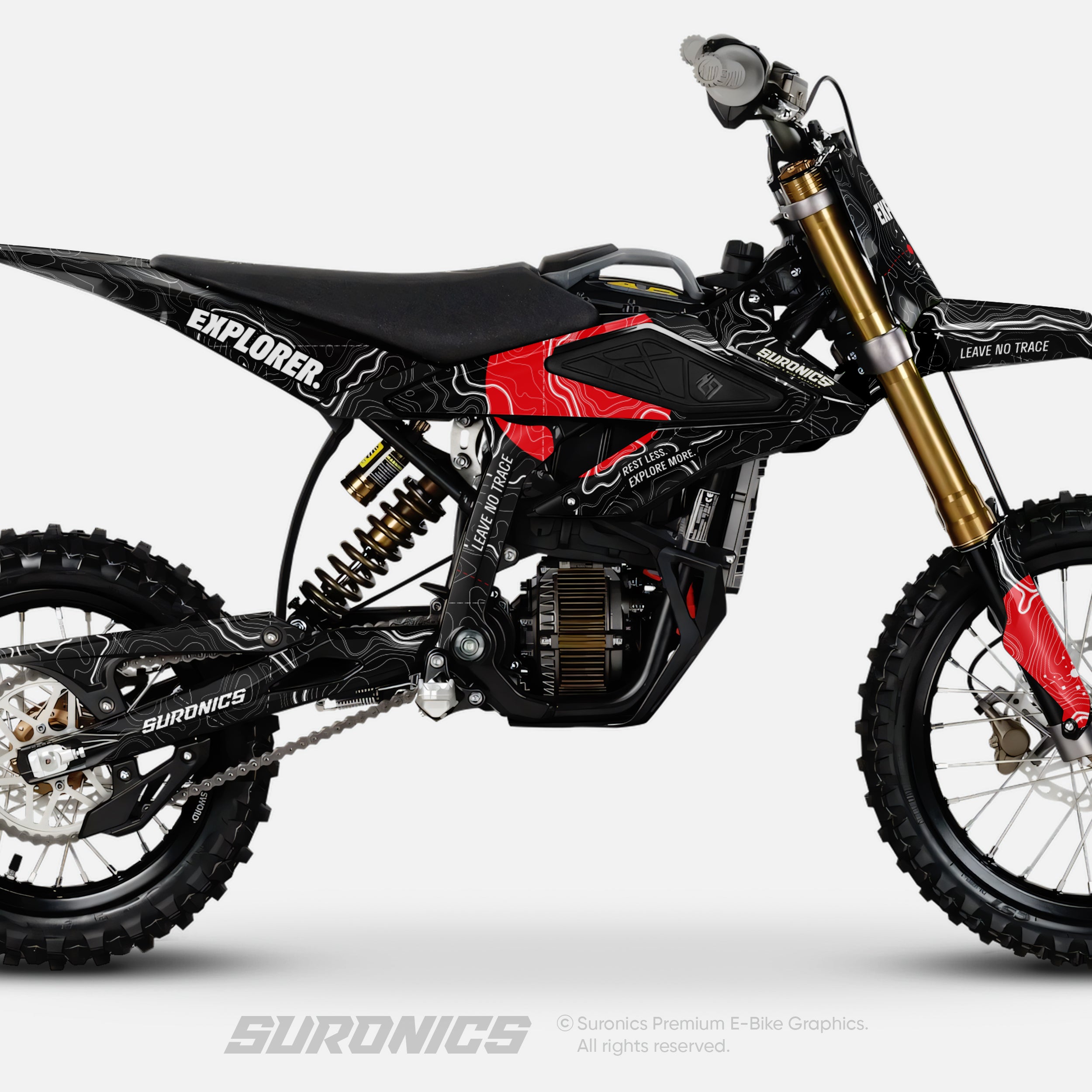 EXPLORER BLACK RED Surron Hyper Bee Graphics kit