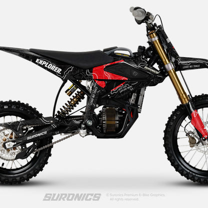 EXPLORER BLACK RED Surron Hyper Bee Graphics kit