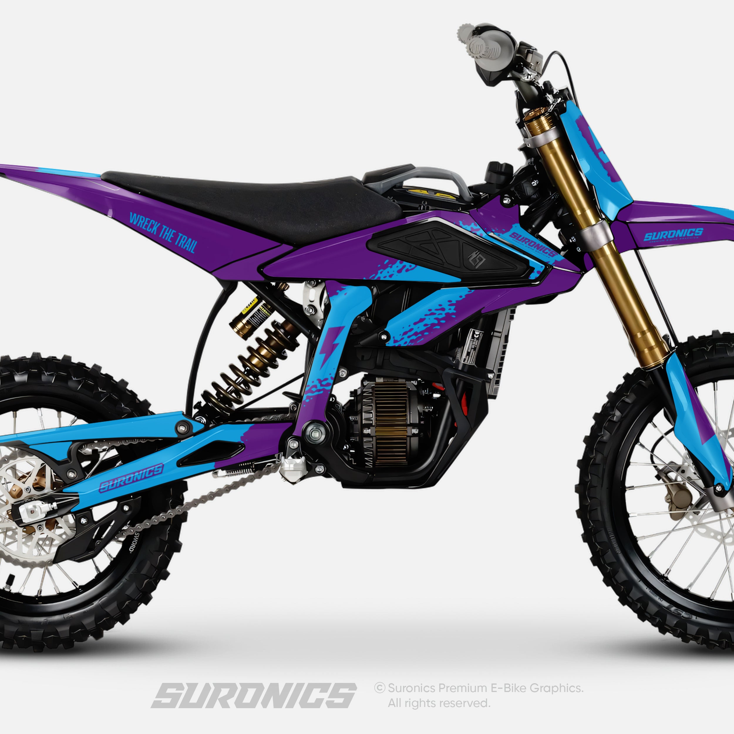 HALF PURPLE CYAN Surron Hyper Bee Graphics kit