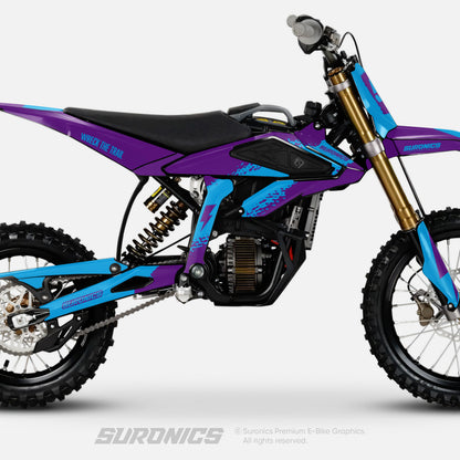 HALF PURPLE CYAN Surron Hyper Bee Graphics kit