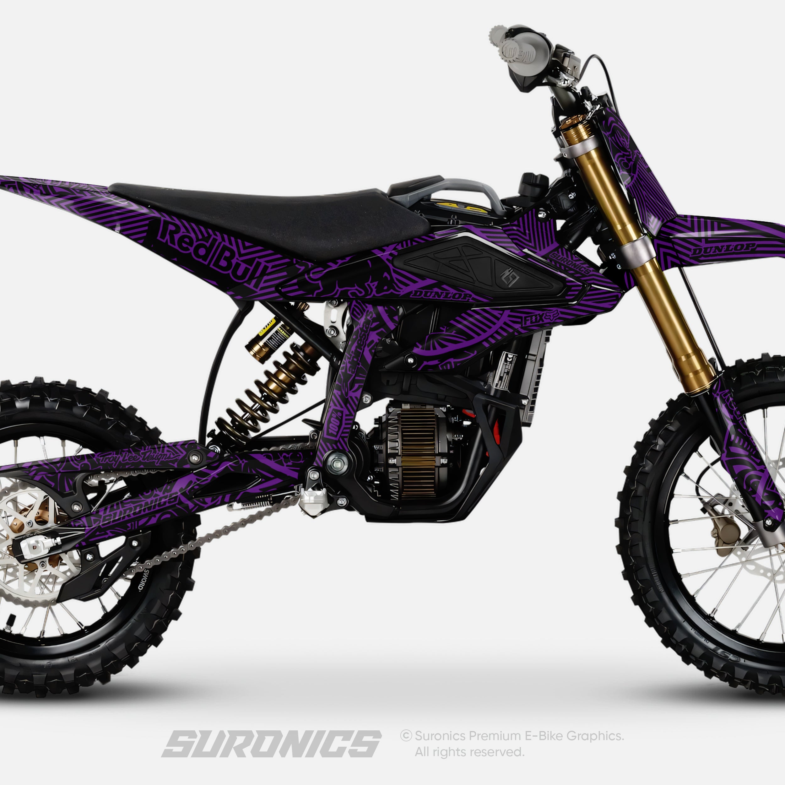 RACE ART BLACK PURPLE Surron Hyper Bee Graphics kit
