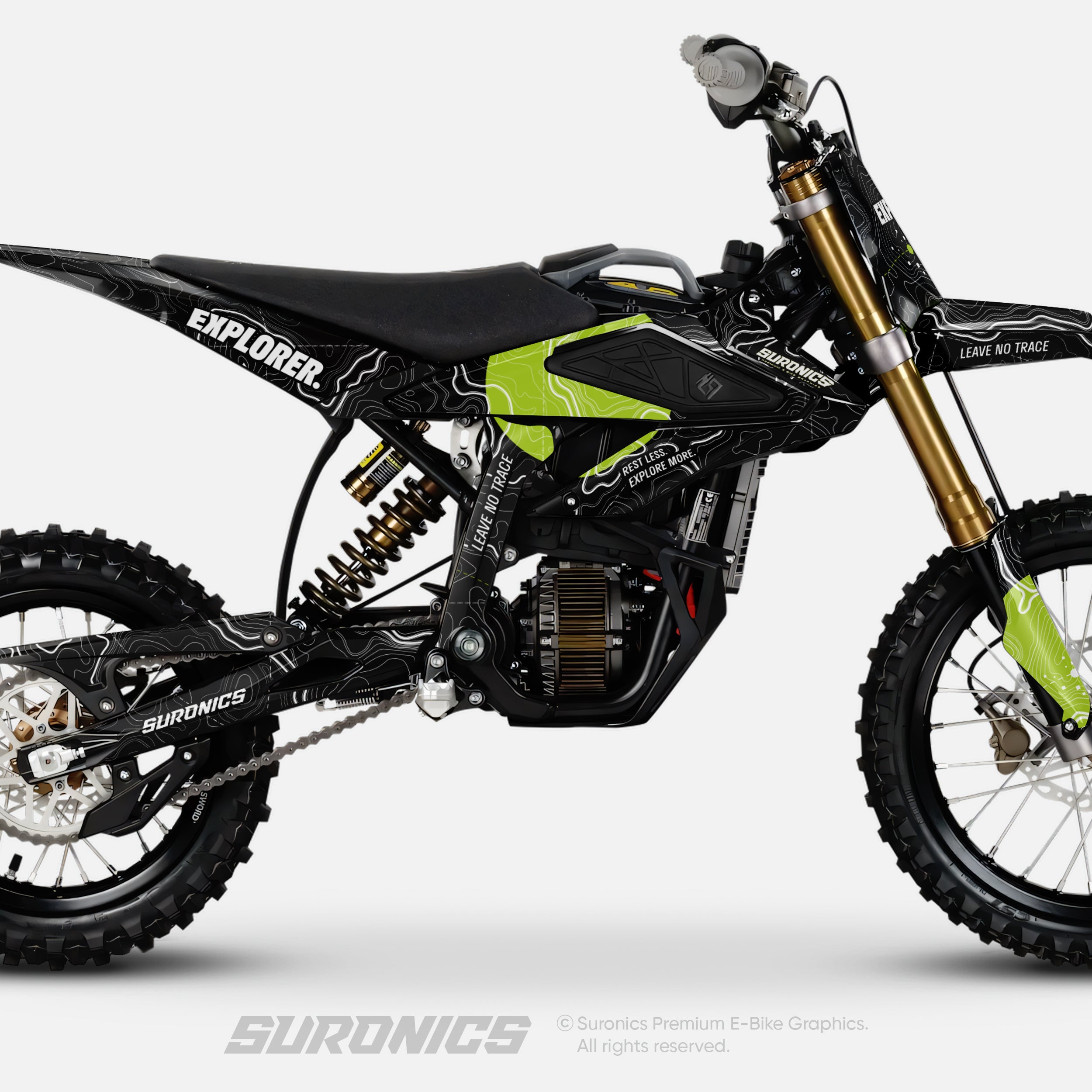 EXPLORER BLACK GREEN Surron Hyper Bee Graphics kit
